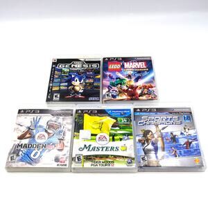 5 PS3 Game Lot Sega Genesis Lego Marvel Super Heroes Madden Tiger Woods Sports